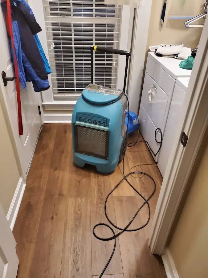 Commercial dehumidifier deployed for Flood Damage Cleanup in Eldridge